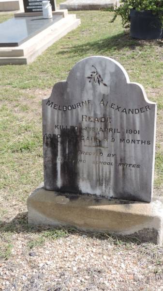 Melbourne Alexander READE  | d: 4 Apr 1901 aged 13 y 9 mo  |   | Peak Downs Memorial Cemetery / Capella Cemetery  | 