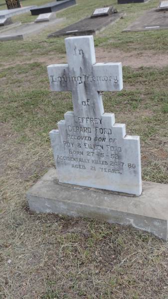 Jeffrey Gerard FORD  | b: 27 May 1959  | d: 26 Jul 1980 aged 21  |   | Peak Downs Memorial Cemetery / Capella Cemetery  | 