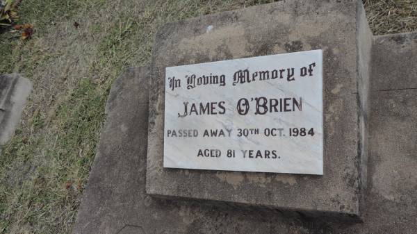 James O'BRIEN  | d: 30 Oct 1984 aged 81  |   | Peak Downs Memorial Cemetery / Capella Cemetery  | 