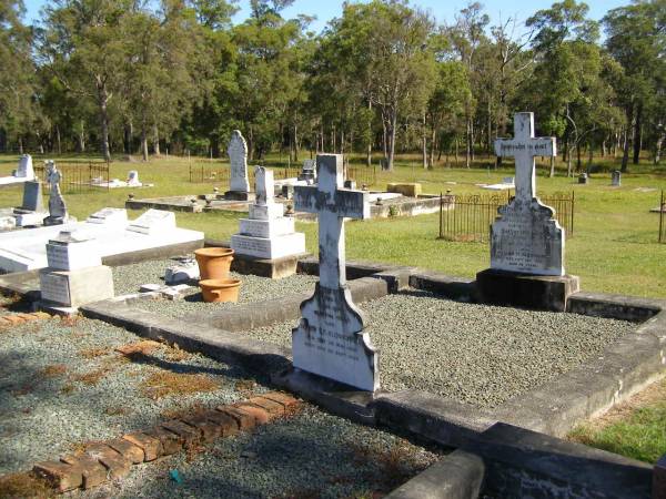 Albert F.W. KLEINSCHMIDT,  | born 8 April 1885,  | died 12 APril 1893;  | Gustav T.F. KLEINSCHMIDT,  | born 28 May 1894,  | died 22 Sept 1894;  | Pimpama Island cemetery, Gold Coast  | 