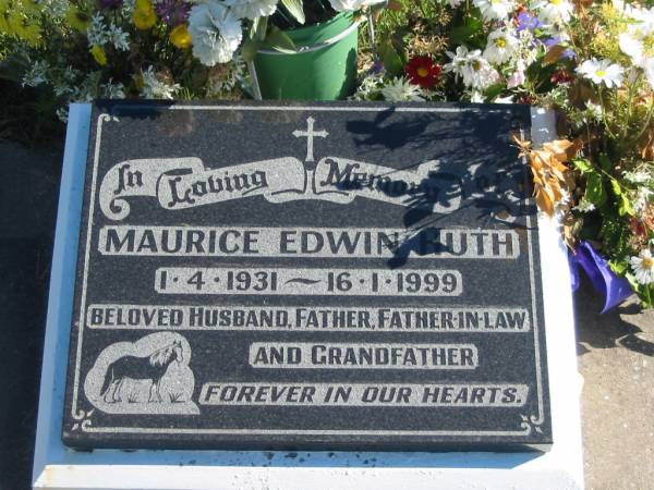 Maurice Edwin HUTH,  | 1-4-1931 - 16-1-1999,  | husband father father-in-law grandfather;  | Pimpama Island cemetery, Gold Coast  | 
