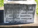 Alwyn PINNOW, died 14 Jan 1921 aged 7 months; Pimpama Island cemetery, Gold Coast 