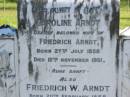Caroline ARNDT,
wife of Friedrich ARNDT,
born 27 July 1858,
died 12 Nov 1931;
Friedrich W. ARNDT,
born 20 Feb 1858,
died 4 Feb 1945;
Pimpama Island cemetery, Gold Coast