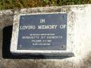 
Bernadette Joy ASHWORTH,
baby daughter & sister,
stillborn 9-7-1962;
Pimpama Island cemetery, Gold Coast
