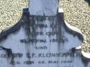 Albert F.W. KLEINSCHMIDT,
born 8 April 1885,
died 12 APril 1893;
Gustav T.F. KLEINSCHMIDT,
born 28 May 1894,
died 22 Sept 1894;
Pimpama Island cemetery, Gold Coast