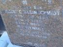 
Vincent C. KLEINSCHMIDT,
son,
died 13 Jan 1938 aged 25 years;
Wilhelmina,
mother,
died 9 July 1956 aged 74 years;
Pimpama Island cemetery, Gold Coast
