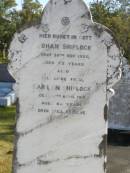 John SHIPLOCK, died 30 Nov 1920 aged 73 years; Karilan SHIPLOCK, wife, died 11 April 1918 aged 68 years; Pimpama Island cemetery, Gold Coast 