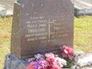 
Maria Anna DRESCHER,
wife mother,
died 3 March 1987 aged 91 years;
Ferdinand DRESCHER,
husband father,
died 14 June 1970 aged 79 years;
Pimpama Island cemetery, Gold Coast
