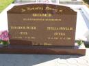 Theodor Peter (Ted) BREHMER, 1-12-1913 - 28-10-1983; Stella Phyllis (Stell) BREHMER, 12-4-1918 - 11-11-2003; parents grandparents; Pimpama Island cemetery, Gold Coast 