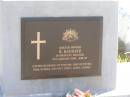 R. KADDATZ,
died 9 Jan 2006 aged 87 years,
husband of Thelma,
dad of Peter, Pam, Norma, Michael (dec),
grandad great-grandad;
Pimpama Island cemetery, Gold Coast