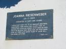 Joanna RIESENWEBER,
died 24-7-1984,
daughter of Gary & Leanne;
Pimpama Island cemetery, Gold Coast