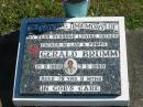 Gerald BRUMM.
husband father father-in-law pompa,
21-9-1908 - 3-5-1988 aged 79 years 8 months;
Pimpama Island cemetery, Gold Coast