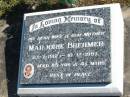 Marjorie BREHMER,
wife mother,
23-7-1912 - 10-12-1997 aged 87 years 4 12 months;
Pimpama Island cemetery, Gold Coast