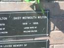 William WILTON, 1902 - 1978, husband of Daisy Weymouth WILTON; Daisy Weymouth WILTON, 191 - 1999, wife of William WILTON; Pimpama Island cemetery, Gold Coast 