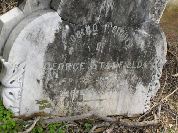 George STANFIELD,  | died 3 July 1916 aged 69 years;  | Pimpama Uniting cemetery, Gold Coast  | 