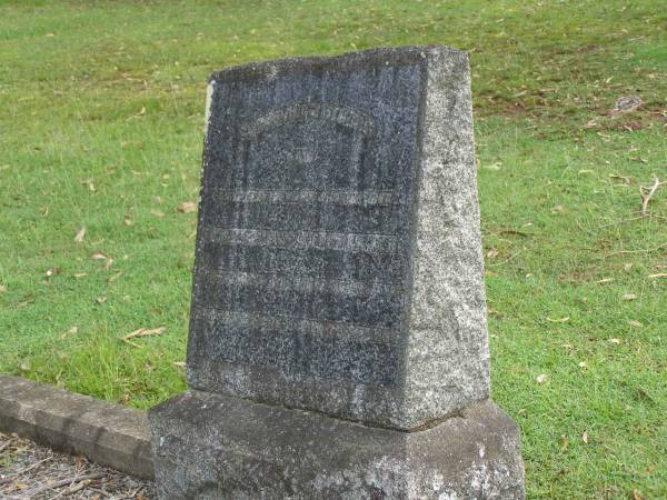 Thomas SHAW,  | died 11 Oct 1901 aged 48 years;  | Hellen SHAW,  | died 1 Oct 1935 aged 78 years;  | Pimpama Uniting cemetery, Gold Coast  | 