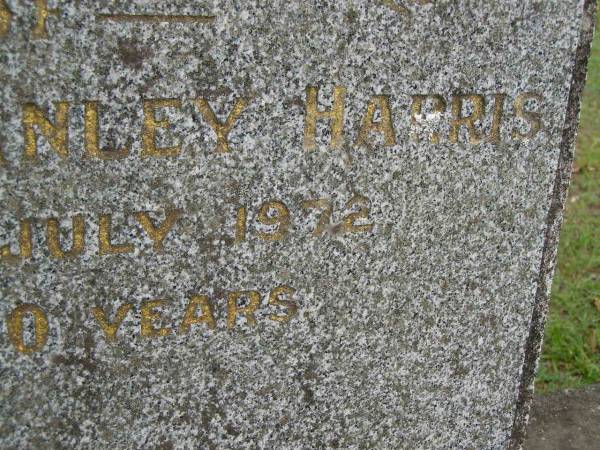 George Stanley HARRIS,  | died 29 July 1972 aged 50 years;  | Pimpama Uniting cemetery, Gold Coast  | 