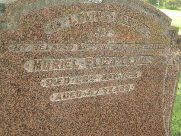 Muriel Eliza CLARK,  | wife mother,  | died 23 May 1951 aged 47 years;  | Morrison CLARK,  | died 31 March 1989 aged 96 years;  | Pimpama Uniting cemetery, Gold Coast  | 