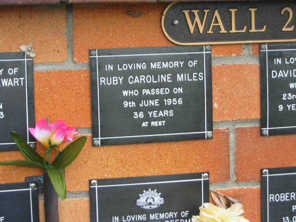 Ruby Caroline MILES,  | died 9 June 1956 aged 36 years;  | Pimpama Uniting cemetery, Gold Coast  | 