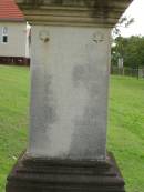 
Wm ORR,
died 23 Jan 1878 aged 42 years;
children;
Susannah,
died 17 Mar 1879 aged 14 months;
James,
died 11 June 1895 aged 19 years;
Pimpama Uniting cemetery, Gold Coast
