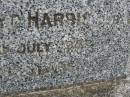 
Charles Lloyd HARRIS,
died 12 July 1983 aged 63 years;
Pimpama Uniting cemetery, Gold Coast
