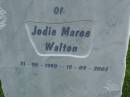 
Jodie Maree WALTON,
21-06-1980 - 12-09-2003;
Pimpama Uniting cemetery, Gold Coast
