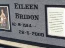 
Eileen BRIDON,
12-9-1914 - 22-5-2000;
Pine Mountain St Peters Anglican cemetery, Ipswich
