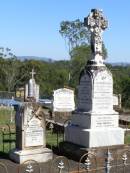 
James MURTAGH,
died 14 March 1908 aged 26 years;
Patrick, May & Peter,
infant children of John & Mary MURTAGH;
parents;
John MURTAGH,
died 10 Sept 1935 aged 79 years;
Mary MURTAGH,
died 3 Feb 1938 aged 79 years;
Matthew MURTAGH,
died 6 Sept 1880 aged 50 years,
native of County Clare Ireland;
Hanorah, wife,
died 16 Sept 1896 aged 65 years;
Michael MURTAGH,
killed in action Bullecourt France
11 April 1917 aged 28 years;
Matthew MURTAGH,
died 15? July 1962 aged 52 years;
John MURGAH,
served in Gallipoli & France;
Pine Mountain Catholic (St Michaels) cemetery, Ipswich
