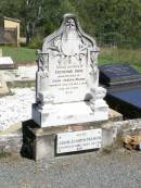 
Catherine Anne, wife of John Joseph MAHON,
died 2 Sept 1943 aged 68 years;
John Joseph MAHON,
died 15 Oct 1960 aged 93 years;
Pine Mountain Catholic (St Michaels) cemetery, Ipswich
