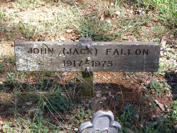 John (Jack) FALLON,  | 1917 - 1975;  | Pine Mountain Catholic (St Michael's) cemetery, Ipswich  | 