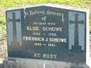(wife) Elsie SCHEIWE 1892 - 1952 Friedrich J SCHEIWE 1893 - 1961 Plainland Lutheran Cemetery, Laidley Shire 