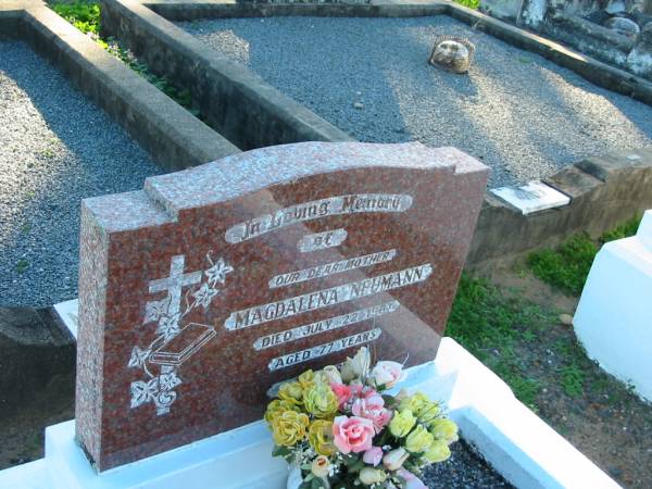 Magdalena NEUMANN, mother,  | died 22 July 1967 aged 77 years;  | Plainland Lutheran Cemetery, Laidley Shire  | 