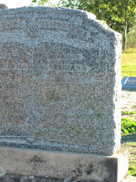 Emile Bertha JAHNKE,  | died 15 June 1949 aged 81 years;  | Ferdinant F.W. JAHNKE,  | died 19 April 1912 aged 53 years;  | Plainland Lutheran Cemetery, Laidley Shire  | 