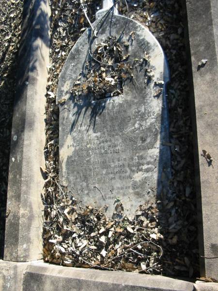 Helene Marie Margarethe GOSSLING (geb Veit?),  | geb 25 Aug 1849 in Leitzbau bei Magdeberg, Deutsland  | gest 28 Marz 1911 in Plainland  | Plainland Lutheran Cemetery, Laidley Shire  | 