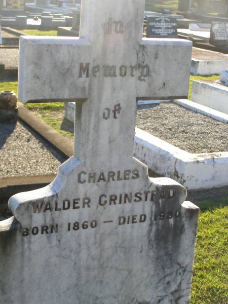 Charles Walder GRINSTEAD,  | born 1860,  | died 1930;  | Polson Cemetery, Hervey Bay  | 
