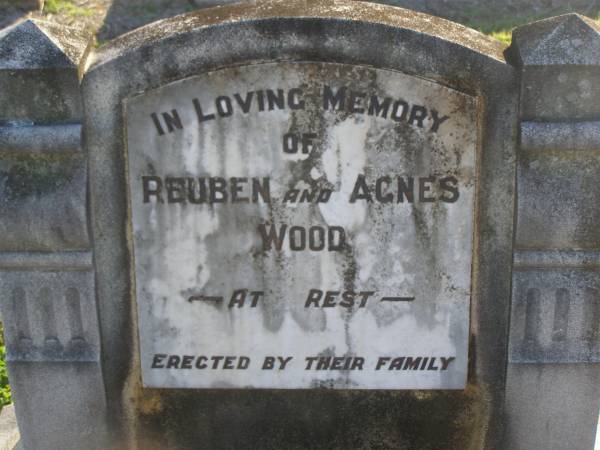 Reuben WOOD;  | Agnes WOOD;  | Polson Cemetery, Hervey Bay  | 