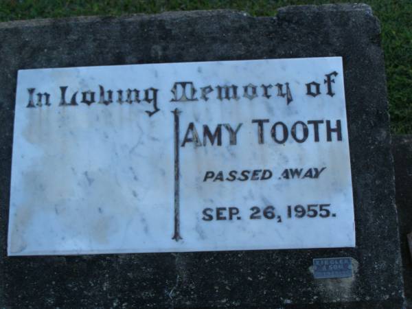 Amy TOOTH,  | died 26 Sept 1955;  | Polson Cemetery, Hervey Bay  | 