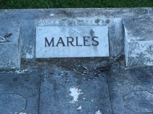 Jim MARLES,  | 1886 - 1960;  | Georgina MARLES,  | 1890 - 1974;  | Polson Cemetery, Hervey Bay  | 