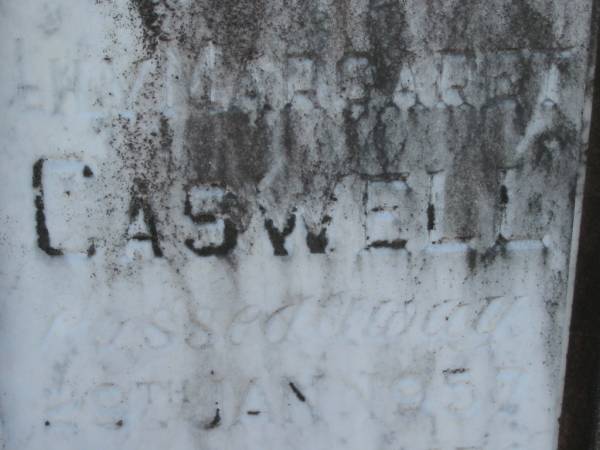 Lily Margaret CASWELL,  | died 29 Jan 1957 aged 75 years;  | Polson Cemetery, Hervey Bay  | 