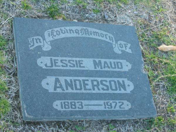 Jessie Maud ANDERSON,  | 1883 - 1972;  | Polson Cemetery, Hervey Bay  | 