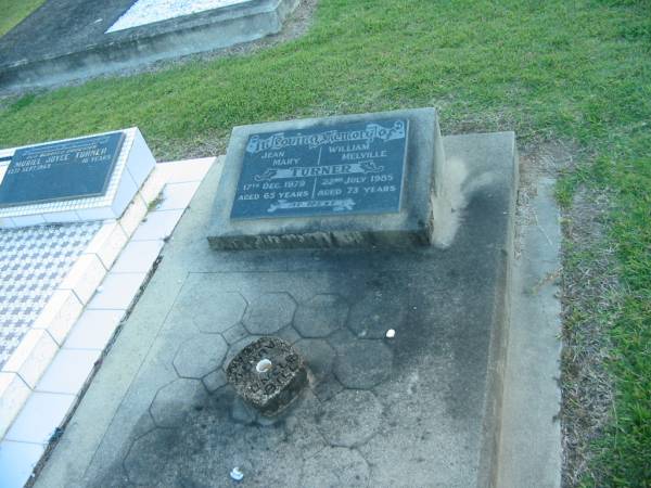 Jean Mary TURNER,  | died 17 Dec 1979 aged 65 years;  | William (Bill) Melville TURNER,  | uncle,  | died 22 July 1985 aged 73 years;  | Polson Cemetery, Hervey Bay  | 