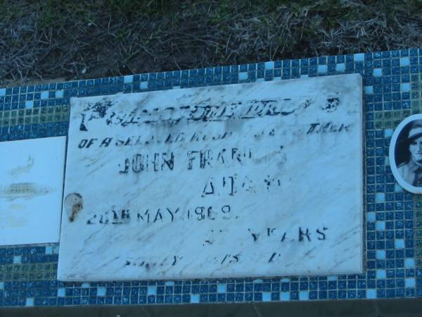 John Francis ADAMS,  | husband father,  | died 20 May 1969 aged 47 years;  | Polson Cemetery, Hervey Bay  | 