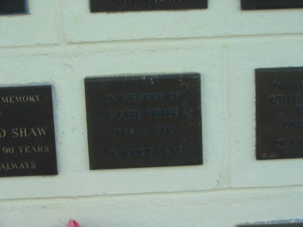 Mabel NISSEN,  | 1894 - 1990;  | Polson Cemetery, Hervey Bay  | 