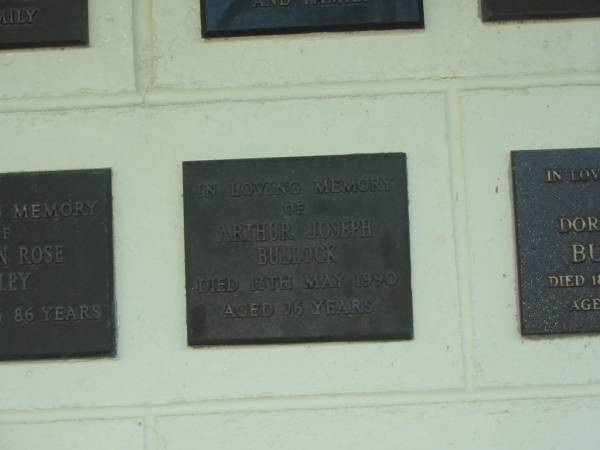 Arthur Joseph BULLOCK,  | died 13 May 1990 aged 76 years;  | Polson Cemetery, Hervey Bay  | 