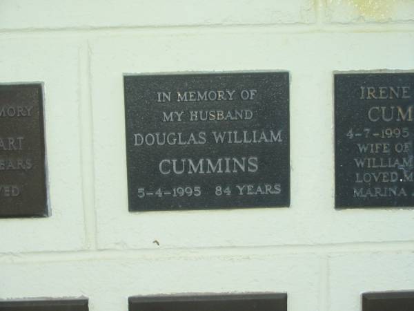 Douglas William CUMMINS,  | husband,  | died 5-4-1995 aged 84 years;  | Polson Cemetery, Hervey Bay  | 