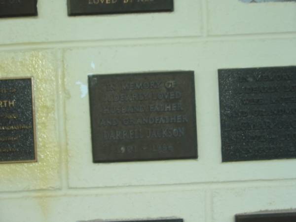 Darrell JACKSON,  | husband father grandfather,  | 1901 - 1986;  | Polson Cemetery, Hervey Bay  | 