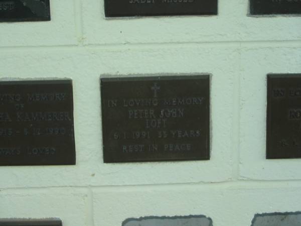 Peter John LOFT,  | died 6-1-1991 aged 33 years;  | Polson Cemetery, Hervey Bay  | 