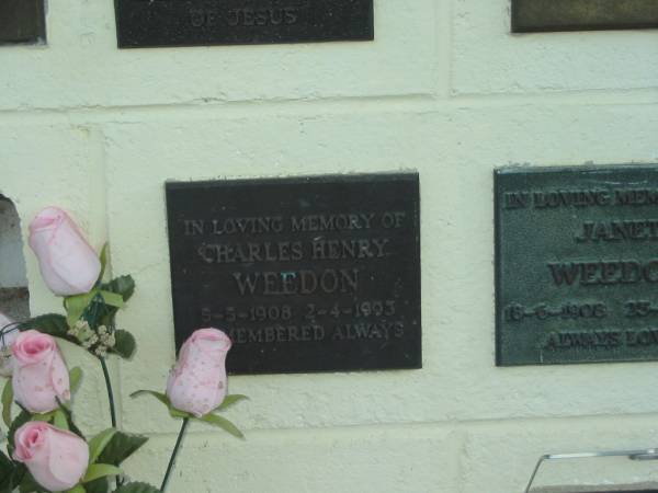 Charles Henry WEEDON,  | 5-5-1908 - 2-4-1993;  | Polson Cemetery, Hervey Bay  | 