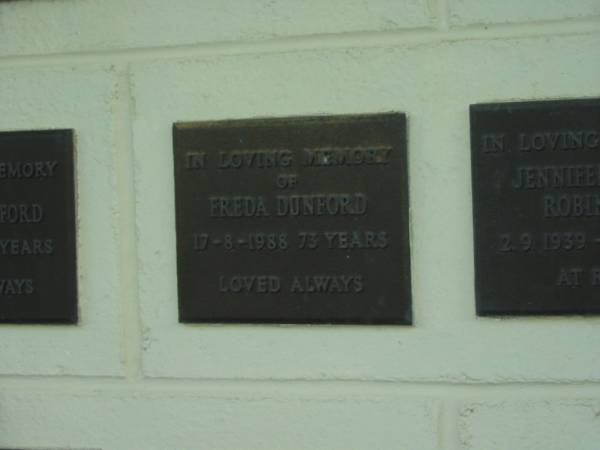Freda DUNFORD,  | died 17-8-1988 aged 73 years;  | Polson Cemetery, Hervey Bay  | 