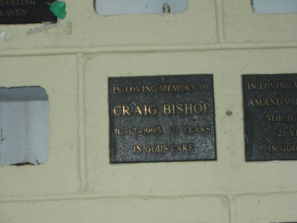 Craig BISHOP,  | died 16-12-1995 aged 21 years;  | Polson Cemetery, Hervey Bay  | 